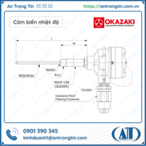 Cảm biến nhiệt độ Okazaki Resiopak Pt100